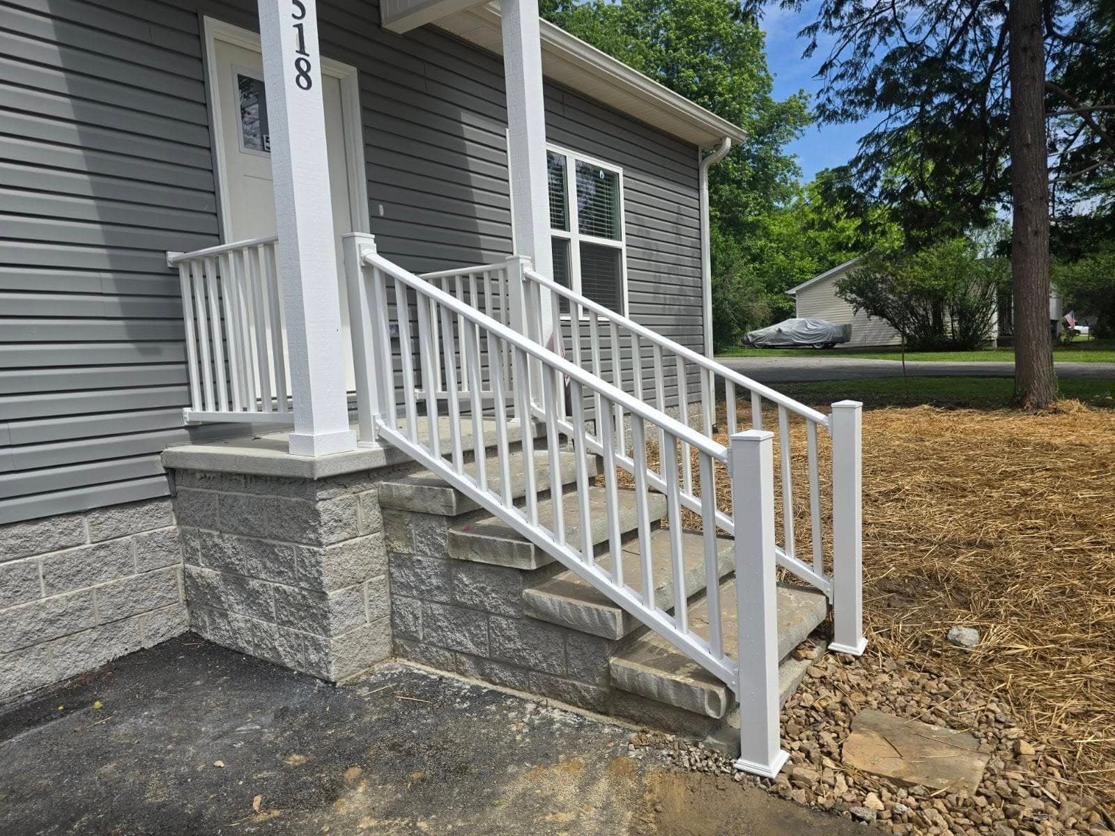Front Stoop with Stone Facing